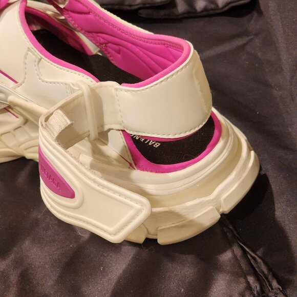 Excellent EU39 BALENCIAGA Track Velcro Sneaker Sandal WhiteFluoPink - Picture 10 of 16